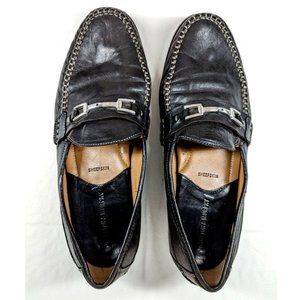 Johnston Murphy Sanborn Bit Loafer Mens Size 10M Black Sheepskin Leather Buttery